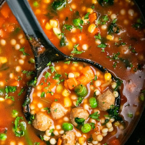 Slow Cooker Meatball Vegetable Soup