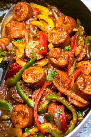 Crockpot Sausage and Peppers | Slow Cooker Foodie