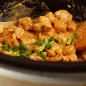 Green onions and peanut garnish added to final meal. 