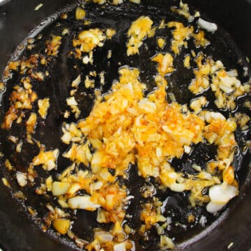 Sauteed onions in nonstick pan. 